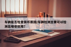 车辆能否检查损坏原因/车辆检测主要可以检测出哪些故障?